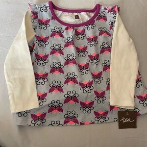 Tea collection  ruffled butterfly shirt- NWT